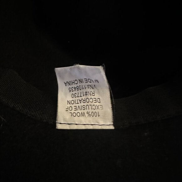 Wide-Brim Black Wool Fedora With Braided Metallic Gold Accent Band - Picture 3 of 6